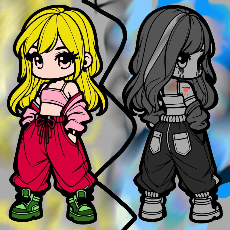 girl in crop top and baggy pants