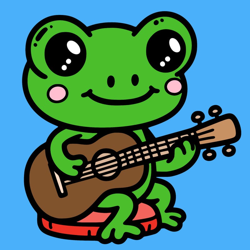 frog playing a guitar