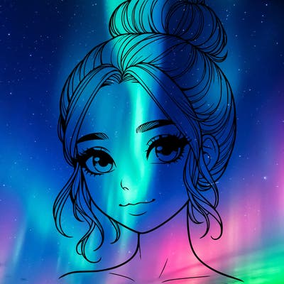 realistic pretty girl with hair in bun