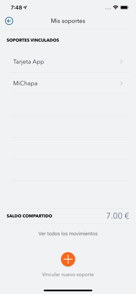 Sanven - Sanven app screen displaying linked payment methods and account balance for vending machine transactions