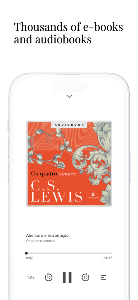 Pilgrim: audiobooks and ebooks - Pilgrim app audiobook player screen featuring a book by CS Lewis