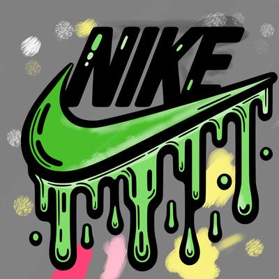 dripping nike logo