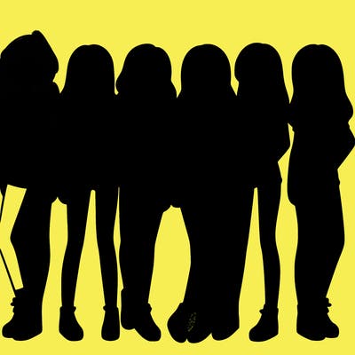a group of girls wearing crop tops and shorts