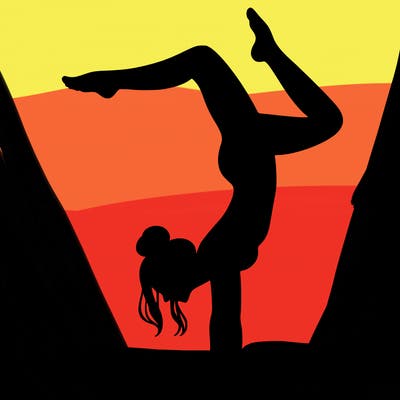 a woman doing a handstand
