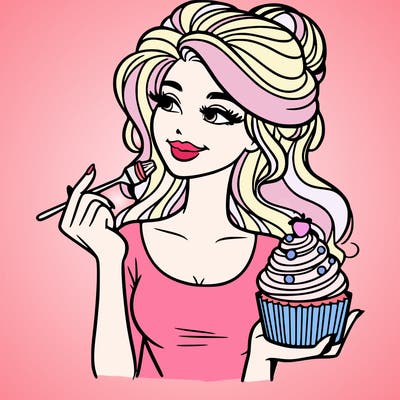 pretty woman with a cupcake