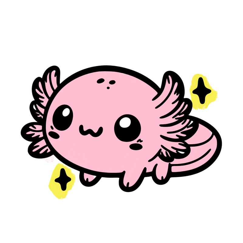 cute easy baby axolotl