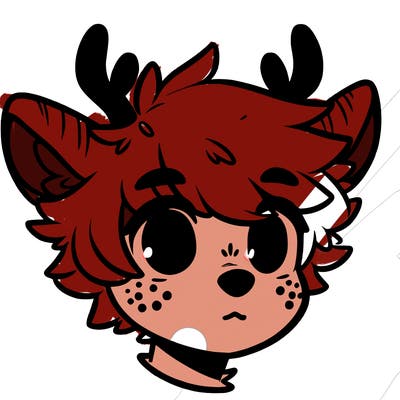 a humanoid deer with soft fluffy ears
