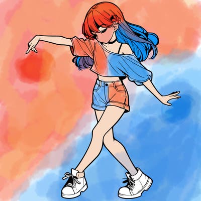 realistic girl danceing