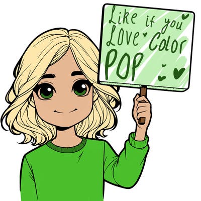 realistic girl holding up a sign