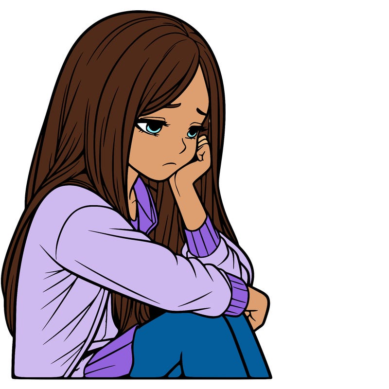 a realistic girl with depression