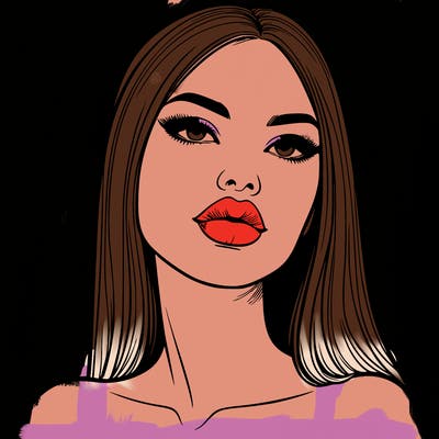 realistic woman with full lips