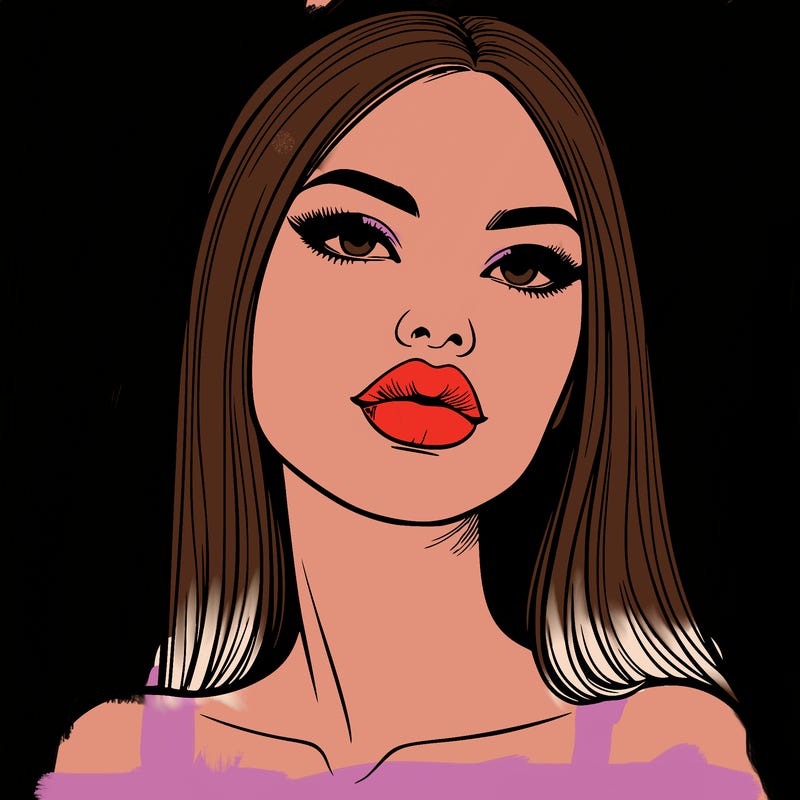 realistic woman with full lips