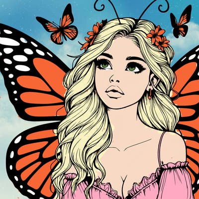 butterfly fairy realistic girl