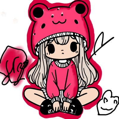 a girl wearing a frog hat and some frog socks