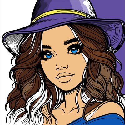 realistic girl with hat