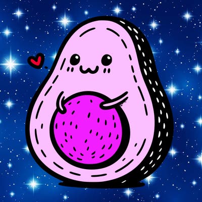 an avocado hugging an avocado