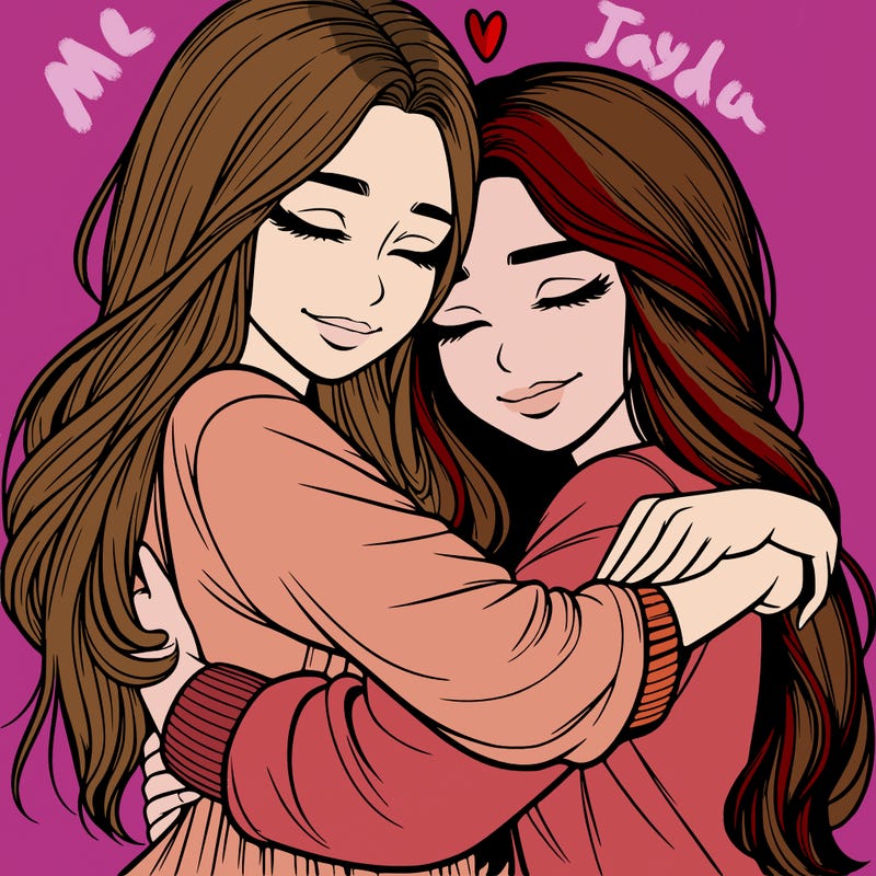 realistic girls hugging