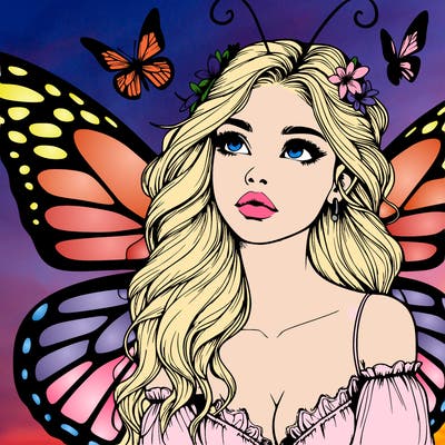 butterfly fairy realistic girl