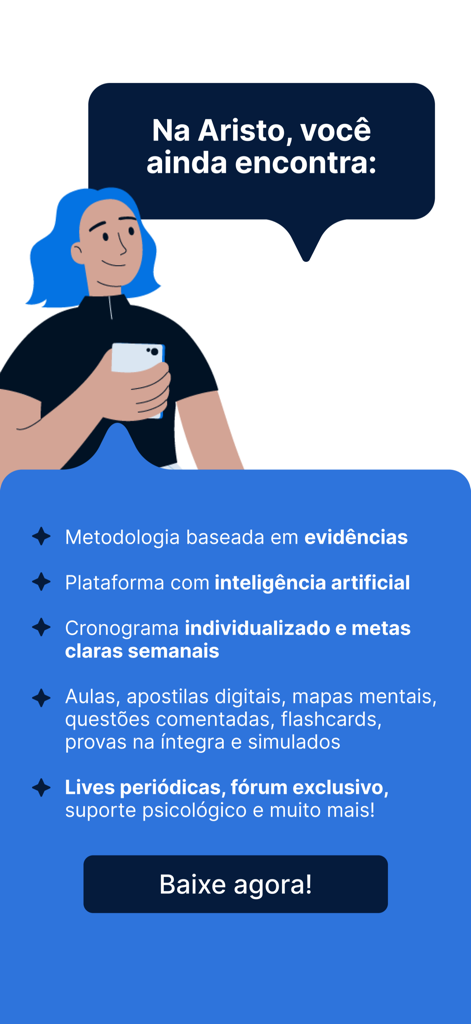 A list of Aristo Class app features highlighting its AI platform and personalized medical study schedules