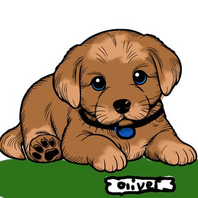 a cute realistic puppy