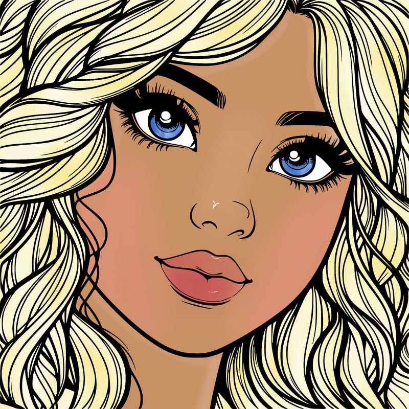 beautiful realistic girl close up to the camera with wavy hair,