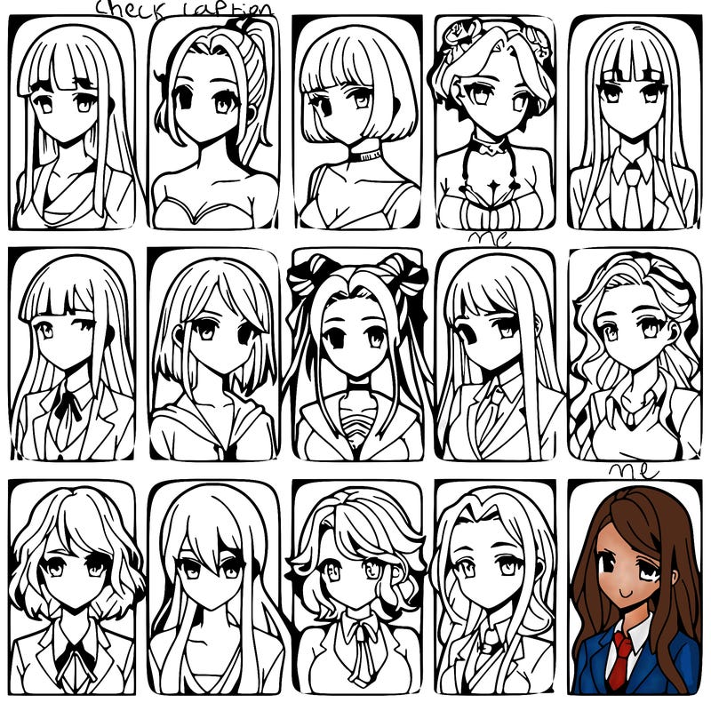 girls that look diffrent anime