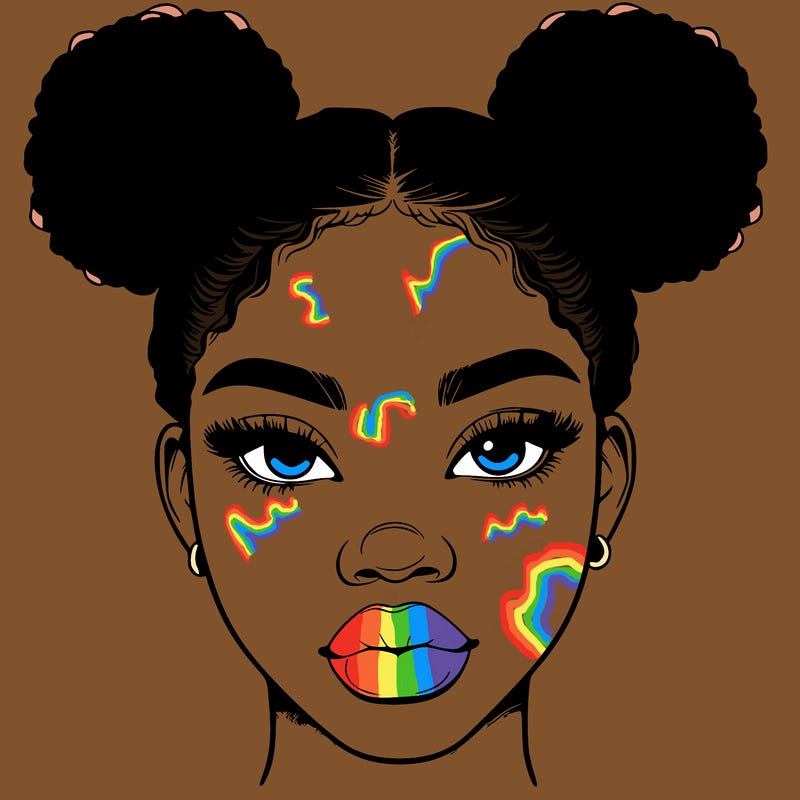 realistic black woman with two buns