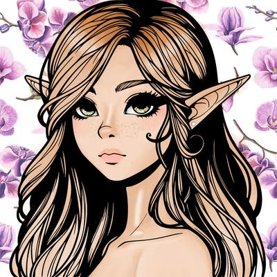 elf girl realistic dark fantasy