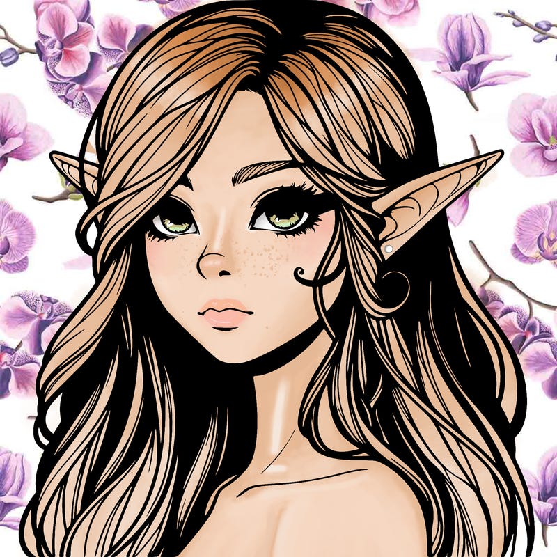 elf girl realistic dark fantasy