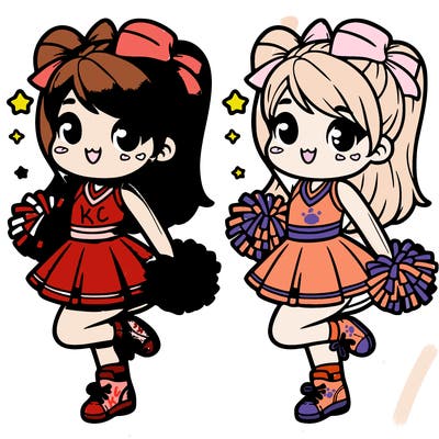 cute realistic cheerleader