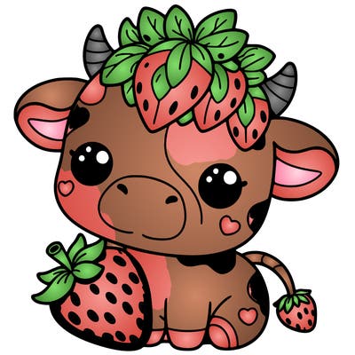 cute strawberry cow