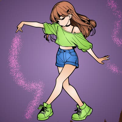 realistic girl danceing