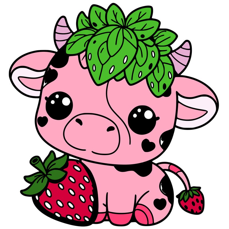 cute strawberry cow
