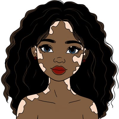 beautiful black girl with vitiligo