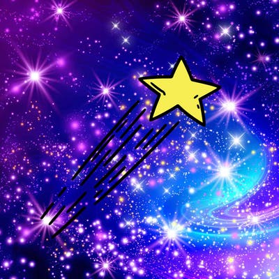 a shooting star in the sky