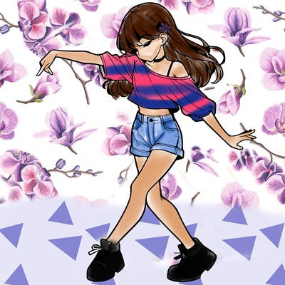 realistic girl danceing