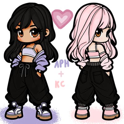 girl in crop top and baggy pants