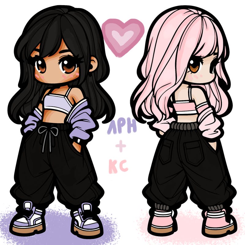 girl in crop top and baggy pants