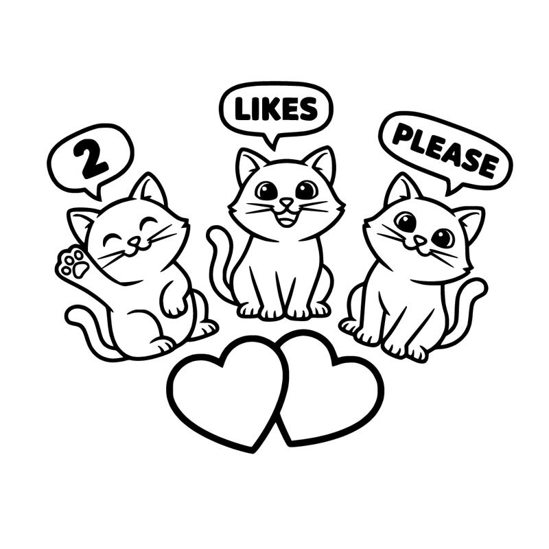 cats saying 2 likes please