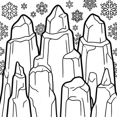 Introduce your toddler to a world of frosty fun with this adorable Kawaii Seracs coloring page. Its ultra-thick lines and friendly ice tower design are perfect for developing fine motor skills and sparking creativity.