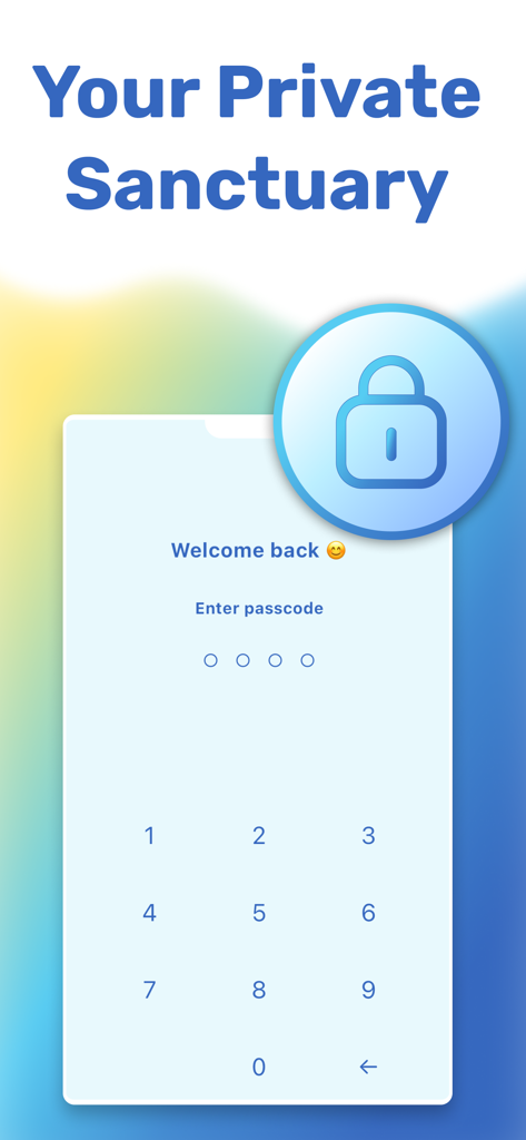 Peaceful: CBT Thought Journal - Peaceful CBT思考ジャーナルアプリのセキュアなパスコード入力画面