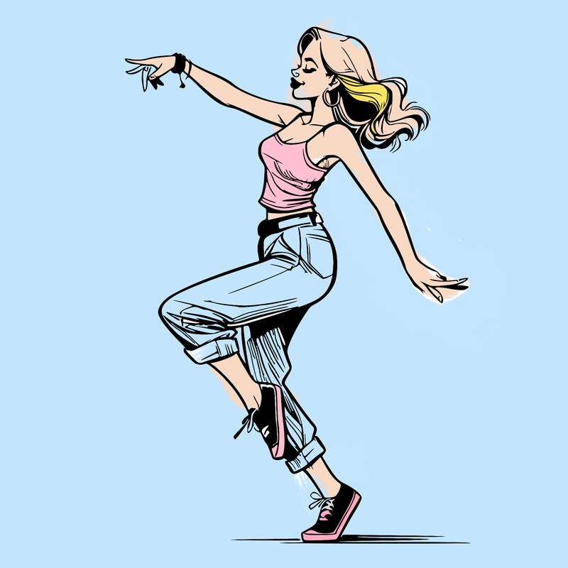 realistic dancing girl