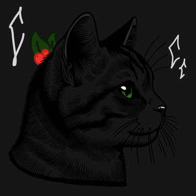 cat face side view realistic