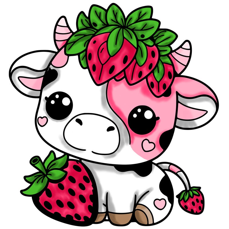cute strawberry cow
