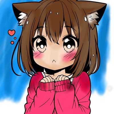 shy anime catgirl