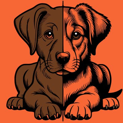 realistic dog split picture