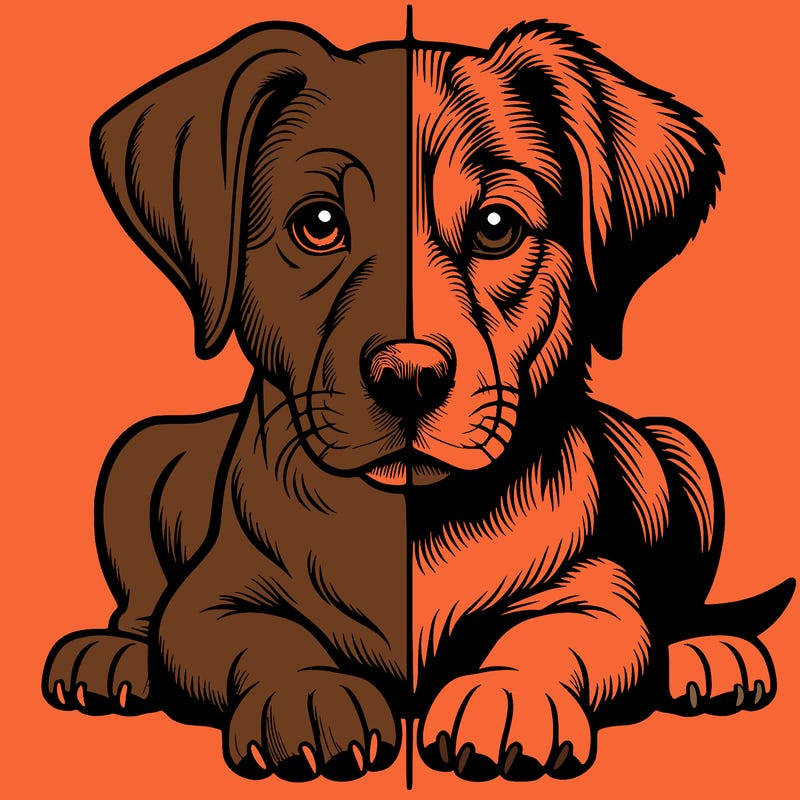 realistic dog split picture