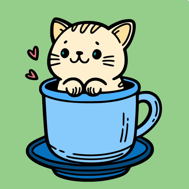 a  cat in a cup