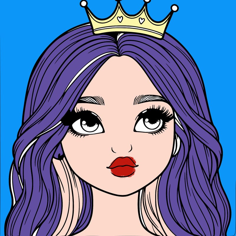a realistic girl with a crown on