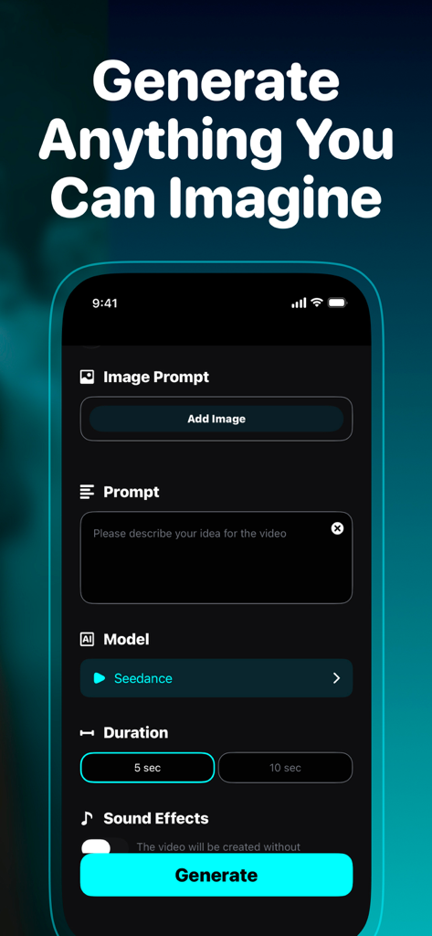 See Dance AI - Video Generator - See Dance AI mobile interface for video generation with image and text prompt options